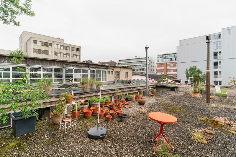 Werkhof 29 – Blick vom benachbarten Dach auf den Werkhof vor Beginn der Bauarbeiten – Martin Zeller