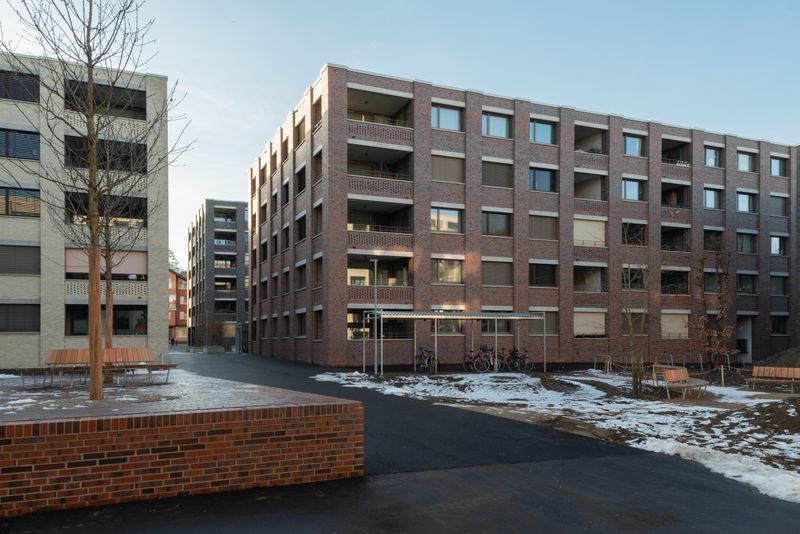 Wohnüberbauung Flo + Fleur, Thomasweg, Liebefeld – Höfe – Aebi & Vincent Architekten, Fotografie: Adrian Scheidegger