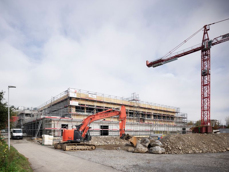 Mehrzweckhalle Hitzkirch – Gesamtprojekt, Baustellenzustand – Bild: © Roman Weyeneth