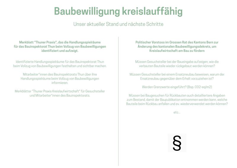 Netzwerk Zirkulär – Baubewilligung kreislauffähig