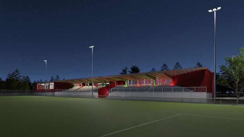 Vision 2030 Kreislauffähige Stadionbaute – Visualisierung Nacht